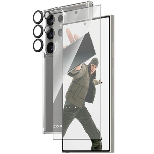 Zestaw PanzerGlass Bundle 3in1 Samsung Galaxy S24 Ultra Hardcase + Screen Protector + Camera Lens