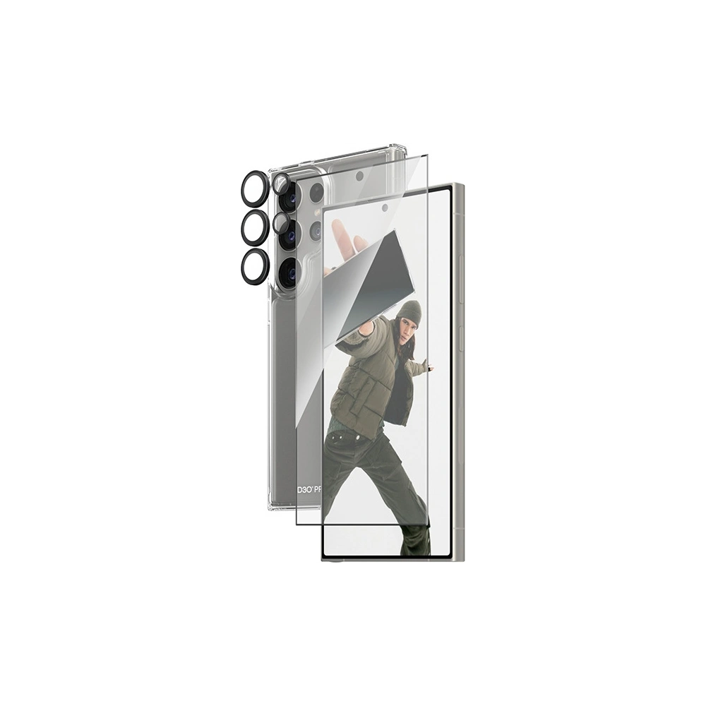 Hurtownia GSM - Zestaw PanzerGlass Bundle 3in1 Samsung Galaxy S24 Ultra Hardcase + Képernyővédő + Kamera Lencse - PZG622 - {ean13} - Hurt