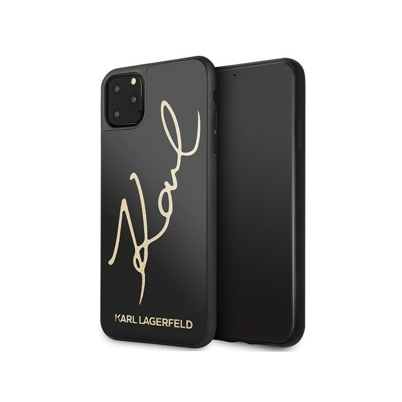 Karl Lagerfeld Distributor - 3700740467619 - KLD167BLK - Karl Lagerfeld KLHCN65DLKSBK iPhone 11 Pro Max black hard case Signature Glitter - B2B homescreen