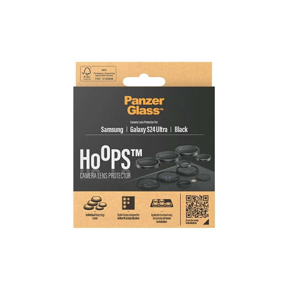Hurtownia GSM - Sticlă pentru obiectivul aparatului PanzerGlass Hoops Camera Samsung Galaxy S24 Ultra negru/black - PZG631 - {ean13} - Hurt