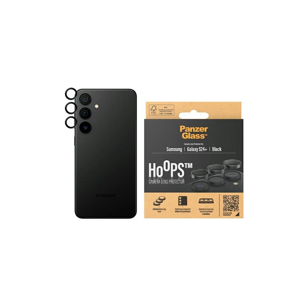 Hurtownia GSM - Sticlă pentru obiectivul aparatului PanzerGlass Hoops Camera Samsung Galaxy S24+ Plus negru/black - PZG632 - {ean13} - Hurt