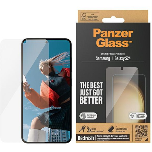 PanzerGlass Distributor - 5711724073502 - PZG638 - PanzerGlass Ultra-Wide Fit Samsung Galaxy S24 - B2B homescreen