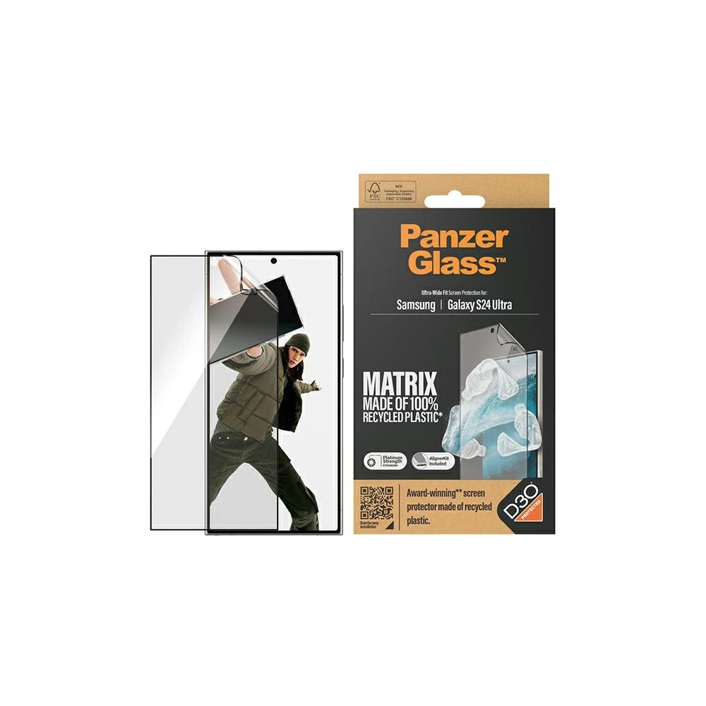 Hurtownia GSM - Folia de protecție pentru ecran PanzerGlass Ultra-Wide Fit Samsung Galaxy S24 Ultra D3O Matrix Screen Protection - PZG639 - {ean13} - Hurt