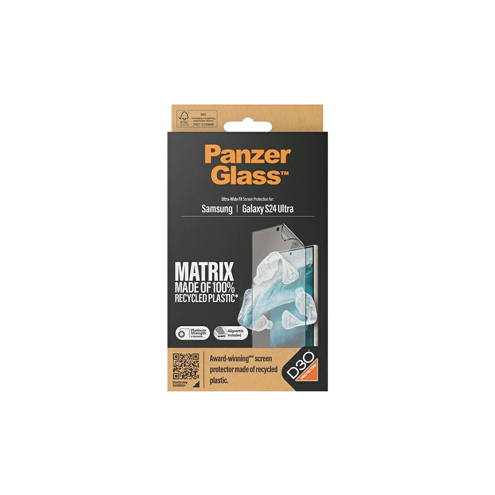 Hurtownia GSM - Folia de protecție pentru ecran PanzerGlass Ultra-Wide Fit Samsung Galaxy S24 Ultra D3O Matrix Screen Protection - PZG639 - {ean13} - Hurt