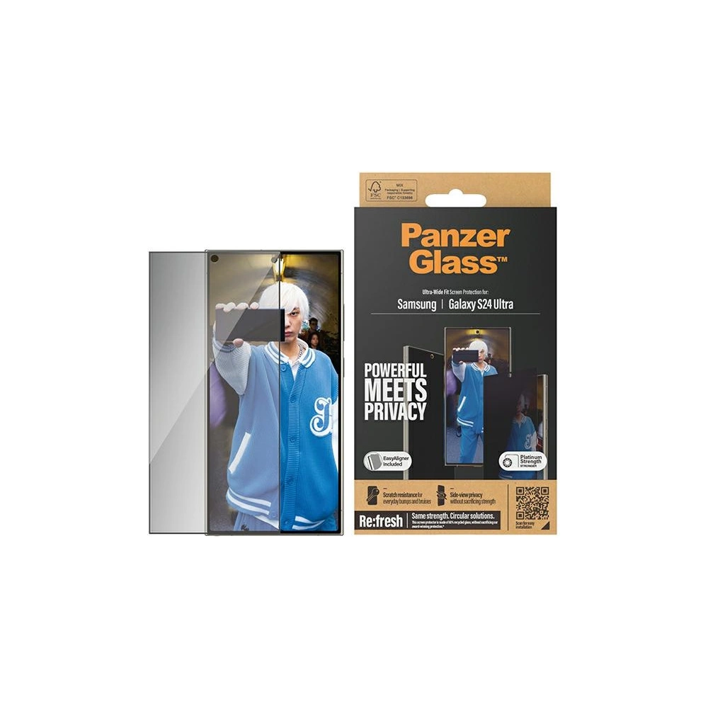Wholesale PanzerGlass Ultra-Wide Fit Privacy + EasyAligner Samsung Galaxy S24 Ultra - PZG640 - {ean13} - Hurt