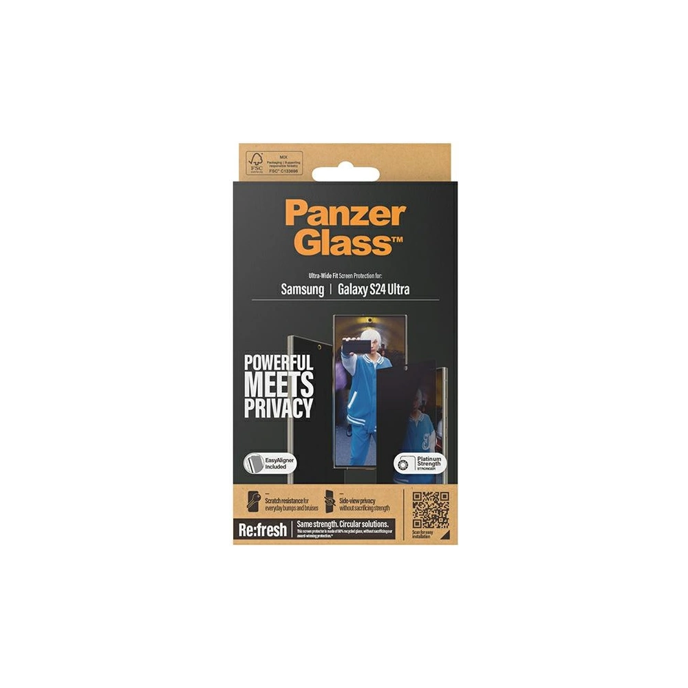 Wholesale PanzerGlass Ultra-Wide Fit Privacy + EasyAligner Samsung Galaxy S24 Ultra - PZG640 - {ean13} - Hurt