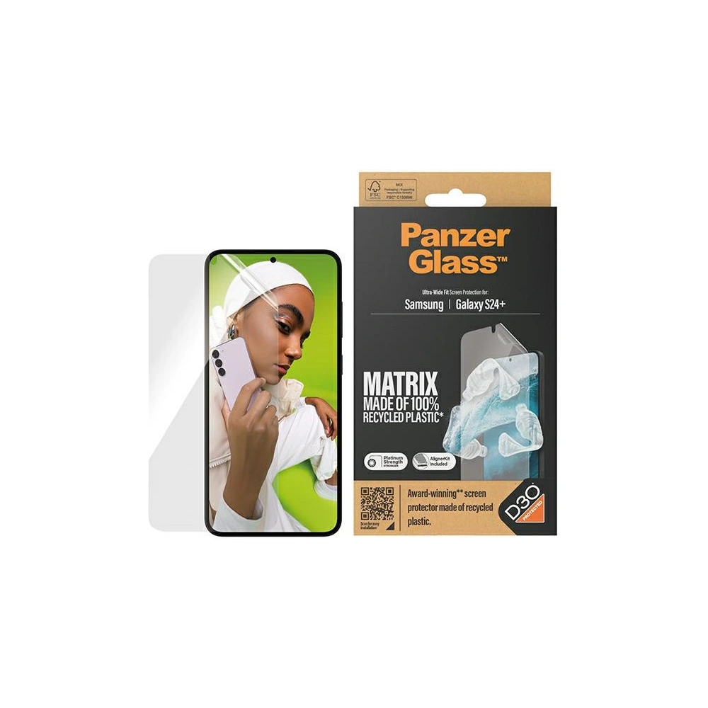 Hurtownia GSM - Folia ochronna na ekran PanzerGlass Ultra-Wide Fit Samsung Galaxy S24+ Plus D3O Matrix Screen Protection - PZG642 - {ean13} - Hurt
