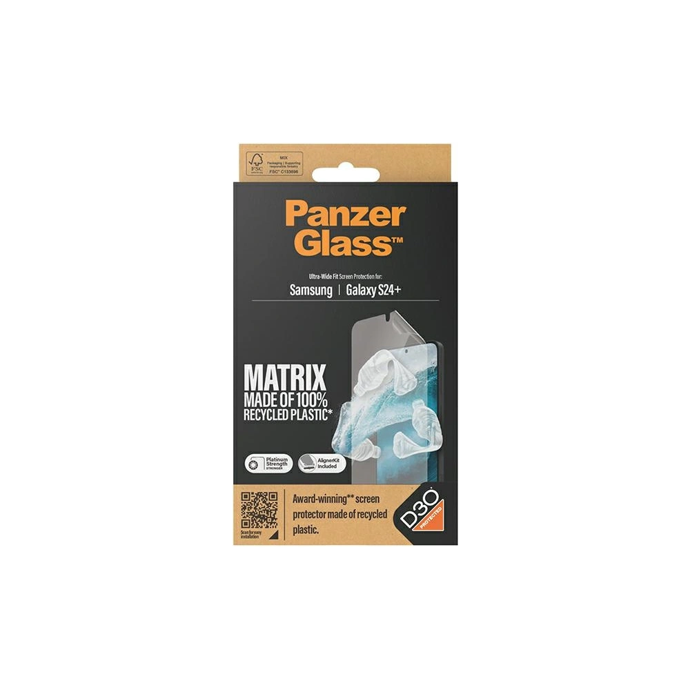 Hurtownia GSM - Képernyővédő fólia PanzerGlass Ultra-Wide Fit Samsung Galaxy S24+ Plus D3O Matrix Képernyő Védelem - PZG642 - {ean13} - Hurt