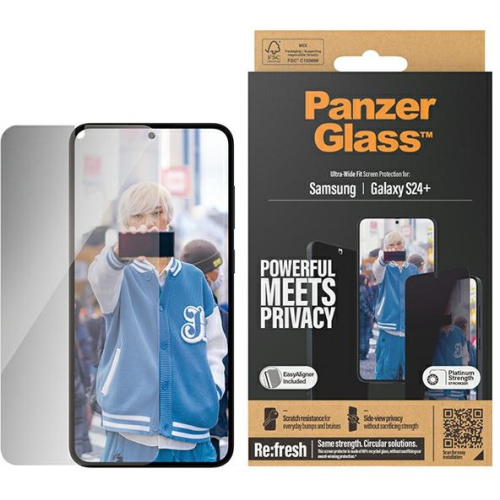 PanzerGlass Distributor - 5711724173516 - PZG643 - PanzerGlass Ultra-Wide Fit Privacy + EasyAligner Samsung Galaxy S24+ Plus - B2B homescreen