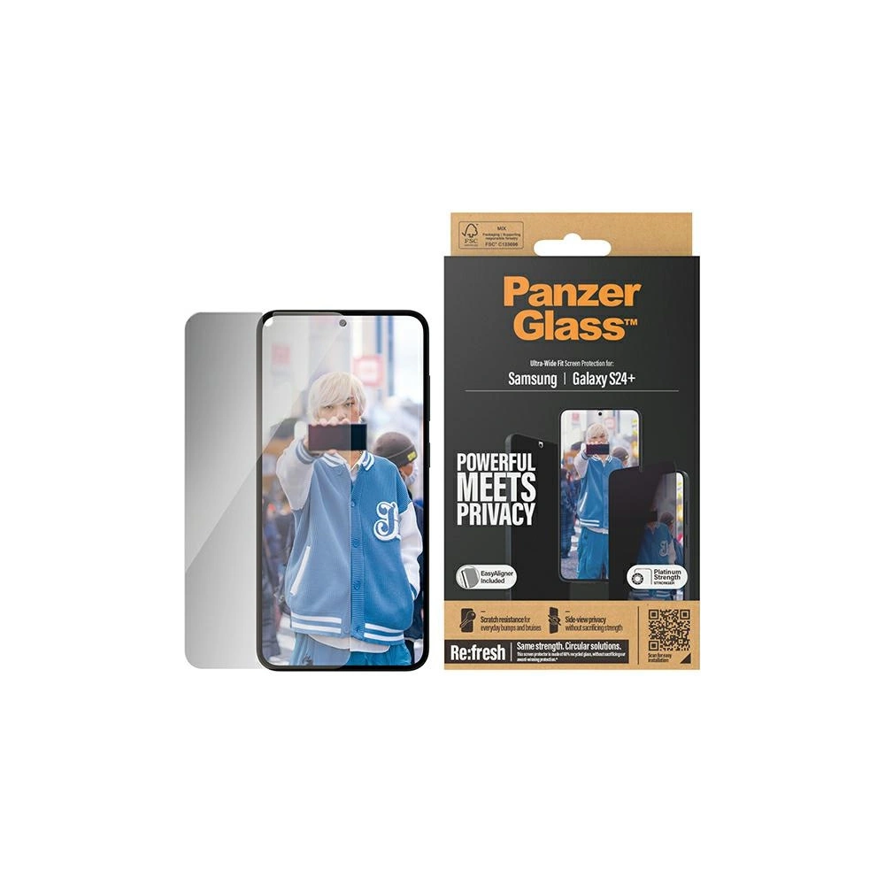 Hurtownia GSM - Szkło hartowane PanzerGlass Ultra-Wide Fit Privacy + EasyAligner Samsung Galaxy S24+ Plus - PZG643 - {ean13} - Hurt