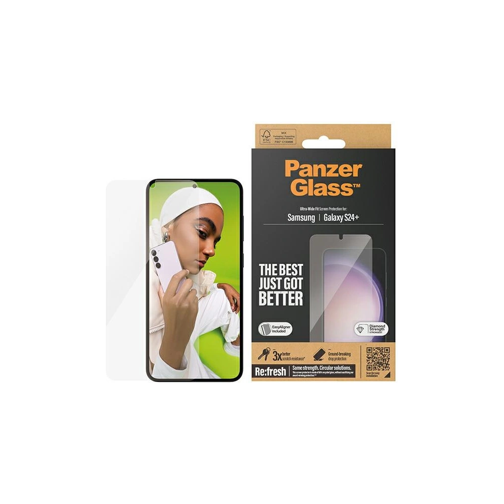 Hurtownia GSM - Sticlă securizată PanzerGlass Ultra-Wide Fit Samsung Galaxy S24+ Plus - PZG644 - {ean13} - Hurt