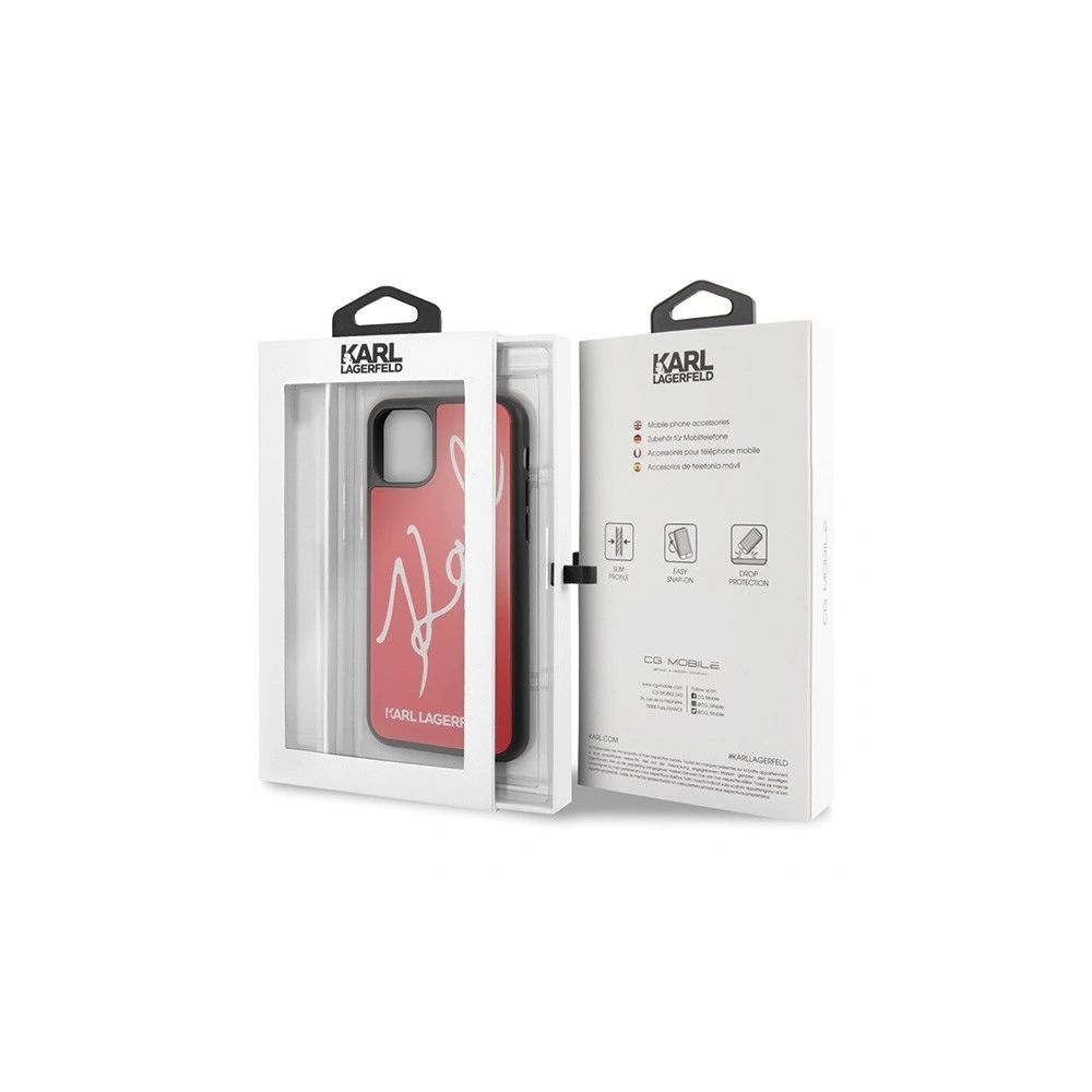 Hurtownia GSM - Karl Lagerfeld KLHCN65DLKSRE iPhone 11 Pro Max czerwony/red hard case Signature Glitter - KLD168RED - {ean13} - Hurt