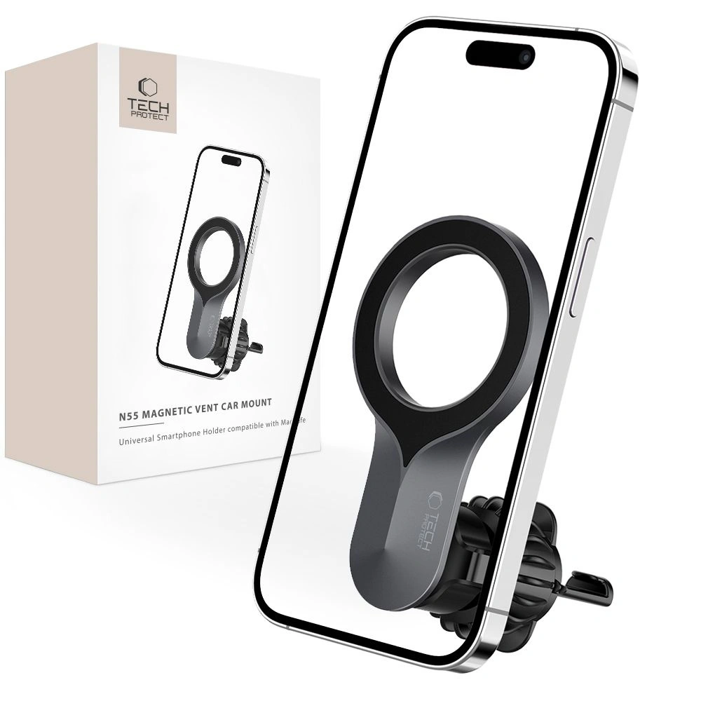 Hurtownia GSM - Uchwyt auto pentru grilă Tech-Protect N55 Magnetic MagSafe Vent Car Mount Black - THP2801 - {ean13} - Hurt