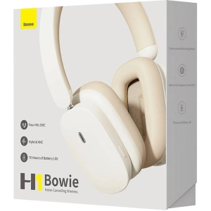 Hurtownia GSM - Słuchawki bezprzewodowe nauszne Baseus Bowie H1 Bluetooth 5.2 ANC białe - BSU4892 - {ean13} - Hurt