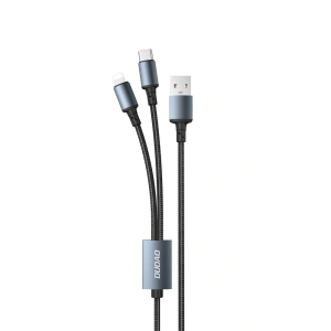 Wholesale Dudao cable 2in1 USB-A - USB-C / Lightning 6A black (TGL2) - DDA196 - {ean13} - Hurt