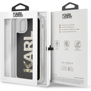 Hurtownia GSM - Karl Lagerfeld KLHCN65KAGBK iPhone 11 Pro Max schwarz/black Karl-Logo Glitter - KLD175BLK - {ean13} - Hurt
