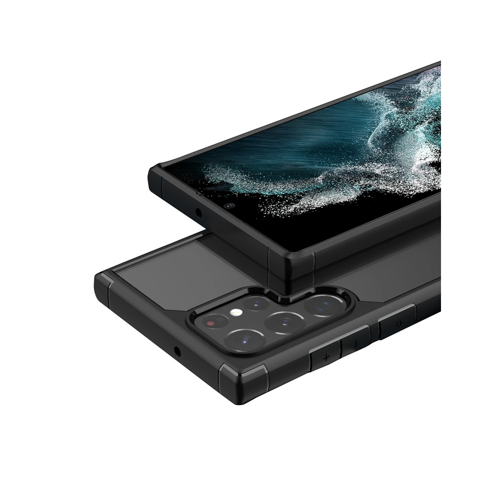 Wholesale [OUTLET] Crong Hybrid Clear Cover Samsung Galaxy S22 Ultra (black) - OT-640 - {ean13} - Hurt