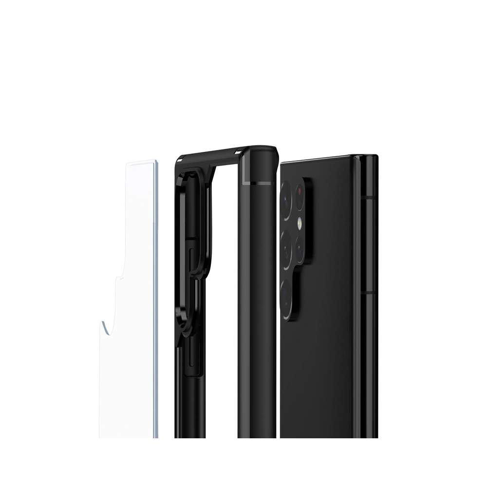 Wholesale [OUTLET] Crong Hybrid Clear Cover Samsung Galaxy S22 Ultra (black) - OT-640 - {ean13} - Hurt
