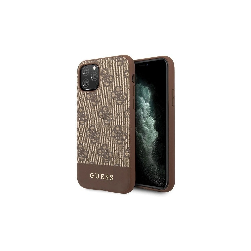 Hurtownia GSM - Etui Guess GUHCN65G4GLBR Apple iPhone 11 Pro Max braun/brown hard case 4G Stripe Collection - GUE256BR - {ean13} - Hurt