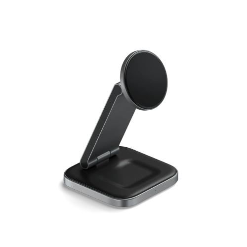 Ładowarka bezprzewodowa Satechi 3-in-1 Foldable Charging Stand Qi2 do trzech urządzeń (US,CAN,EU,UK) space gray