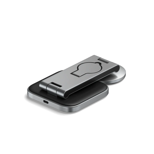 Ładowarka bezprzewodowa Satechi 3-in-1 Foldable Charging Stand Qi2 do trzech urządzeń (US,CAN,EU,UK) space gray