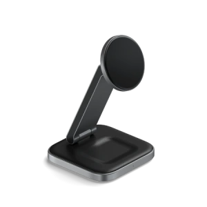 Wholesale Satechi 2-in-1 Foldable Charging Stand Qi2 wireless charger for two devices space gray - STH135 - {ean13} - Hurt