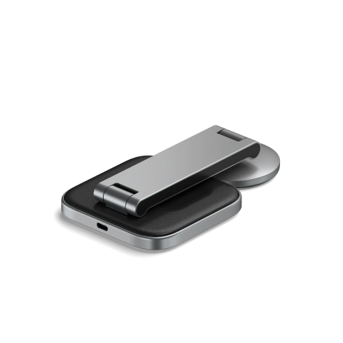 Ładowarka bezprzewodowa Satechi 2-in-1 Foldable Charging Stand Qi2 do dwóch urządzeń space gray