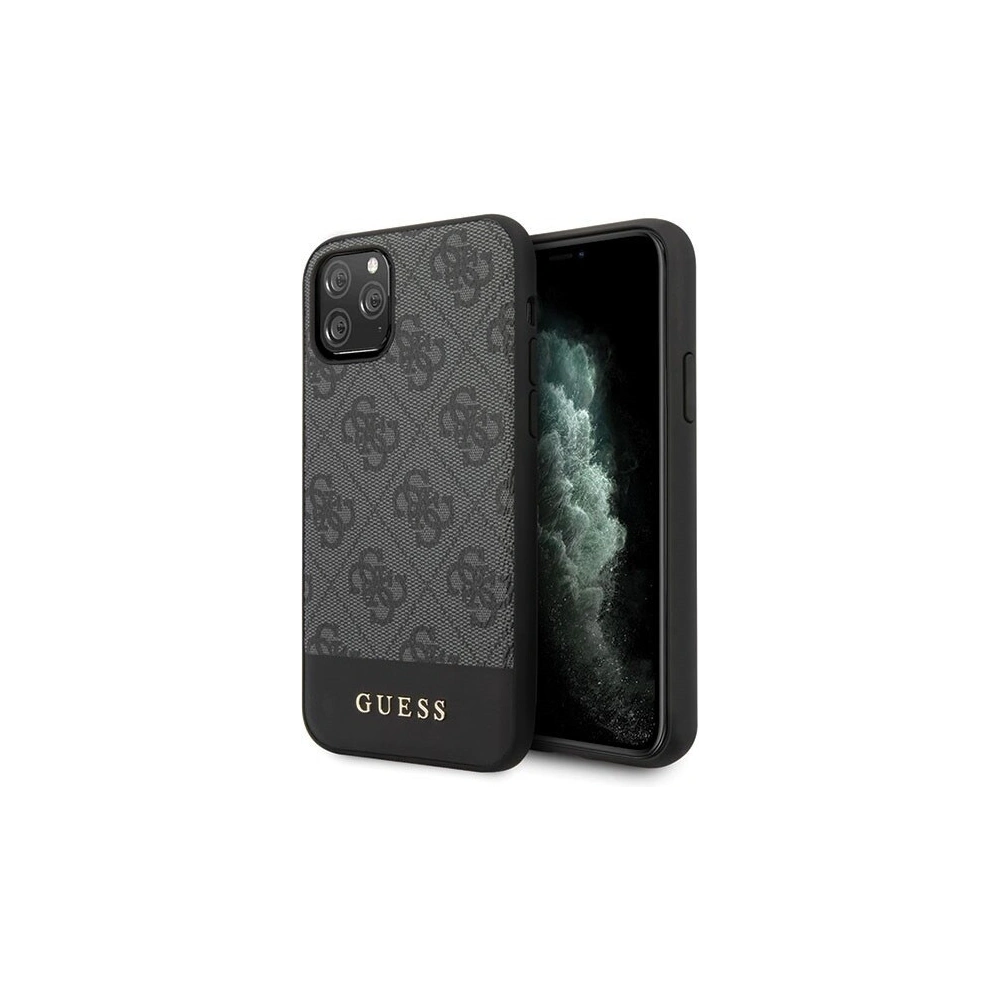 Hurtownia GSM - Etui Guess GUHCN65G4GLGR Apple iPhone 11 Pro Max grau/grey Hartschale 4G Stripe Collection - GUE257GRY - {ean13} - Hurt