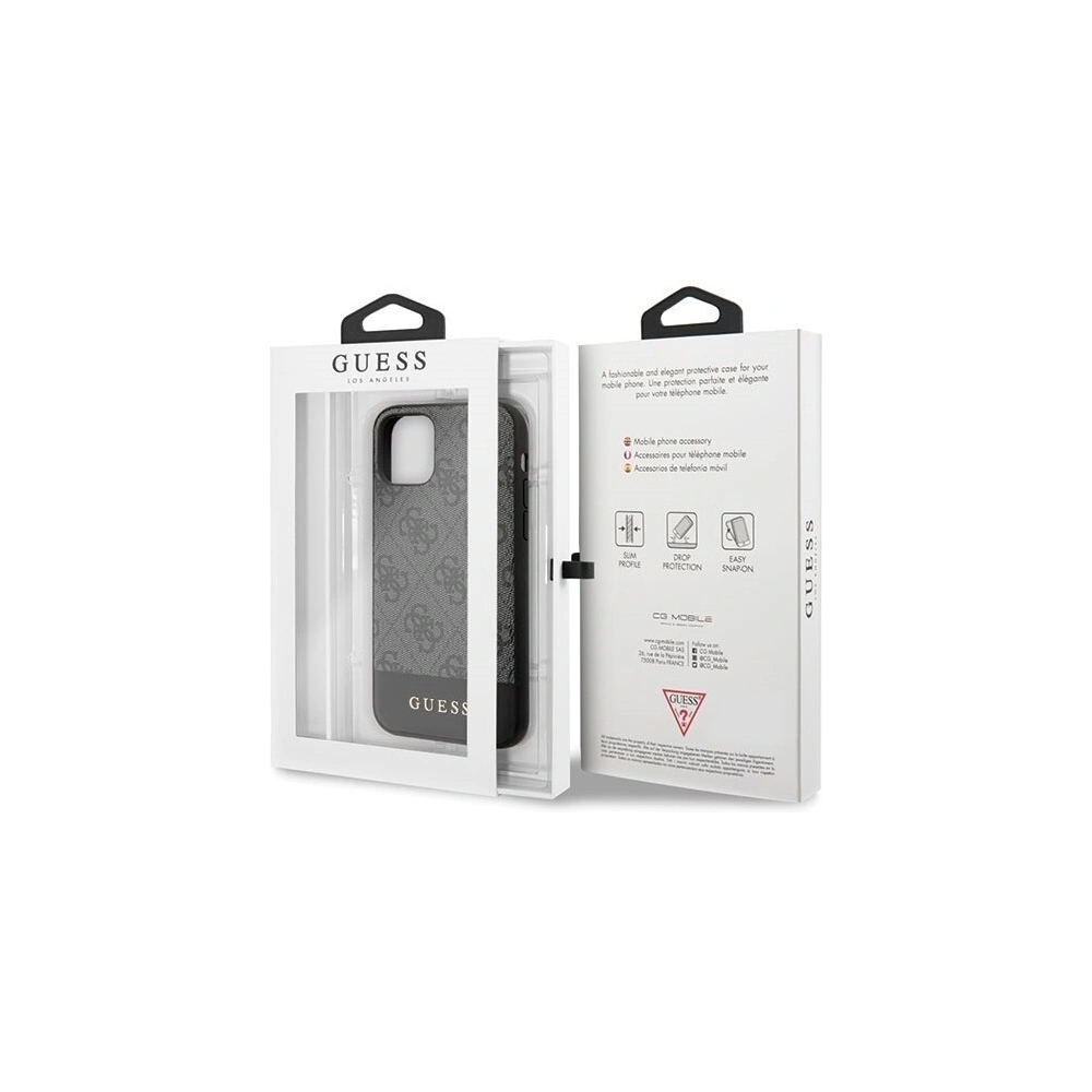 Hurtownia GSM - Etui Guess GUHCN65G4GLGR Apple iPhone 11 Pro Max grau/grey Hartschale 4G Stripe Collection - GUE257GRY - {ean13} - Hurt