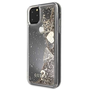 Guess GUHCN65GLHFLGO iPhone 11 Pro Max gold hard case Glitter Hearts