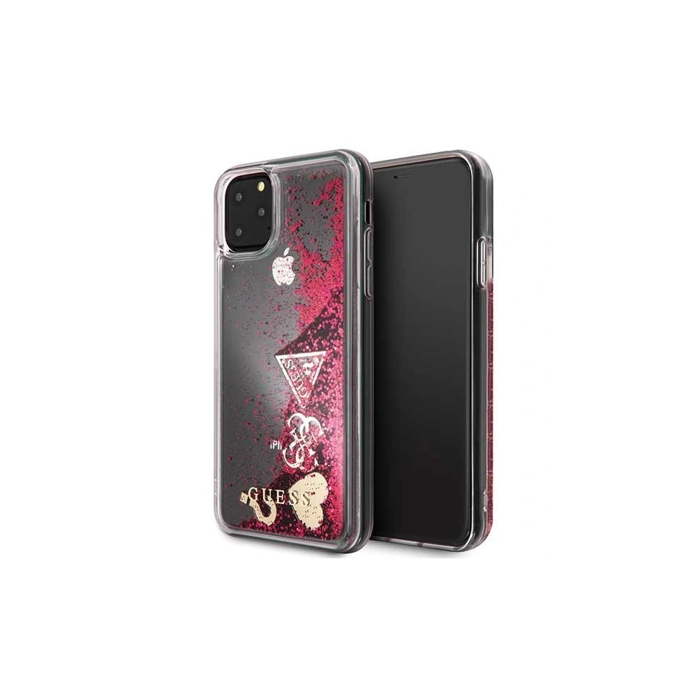 Hurtownia GSM - Etui Guess GUHCN65GLHFLRA Apple iPhone 11 Pro Max raspberry hard case Glitter Hearts - GUE259HEA - {ean13} - Hurt