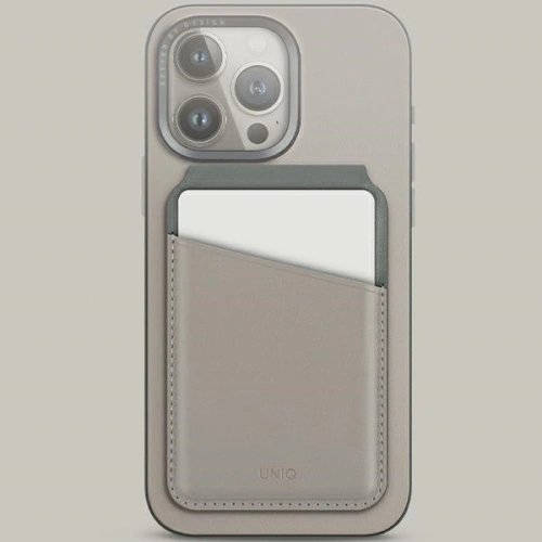 Portfel magnetyczny RFID z funkcją podstawki UNIQ Lyden DS beżowo-zielony/ivory-lichen green