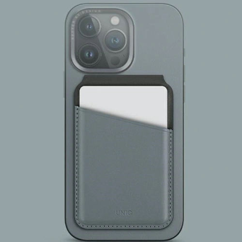 Portfel magnetyczny RFID z funkcją podstawki UNIQ Lyden DS niebiesko-czarny/washed blue-black