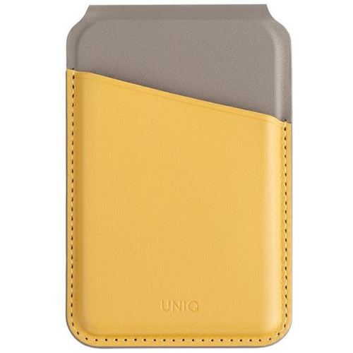 Hurtownia Uniq - 8886463688427 - UNIQ1156 - Portfel magnetyczny RFID z funkcją podstawki UNIQ Lyden DS żółto-szary/canary yellow-flint grey - B2B homescreen