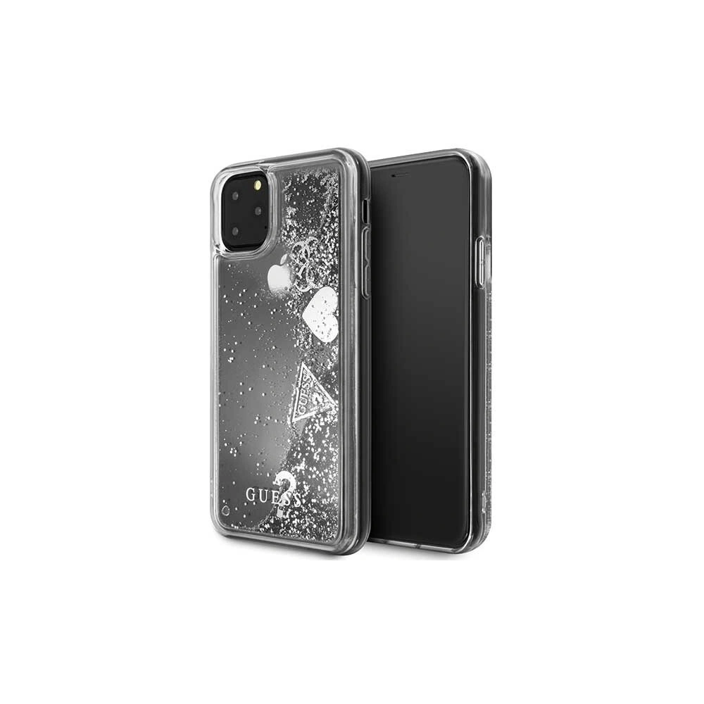 Hurtownia GSM - Etui Guess GUHCN65GLHFLSI Apple iPhone 11 Pro Max srebrny/silver hard case Glitter Hearts - GUE260SLV - {ean13} - Hurt