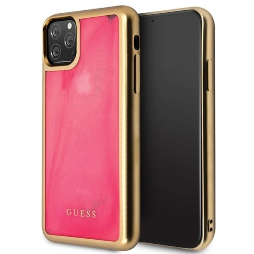 Etui Guess GUHCN65GLTRPI Apple iPhone 11 Pro Max różowy/pink hard case Glow in the Dark Sand Matte