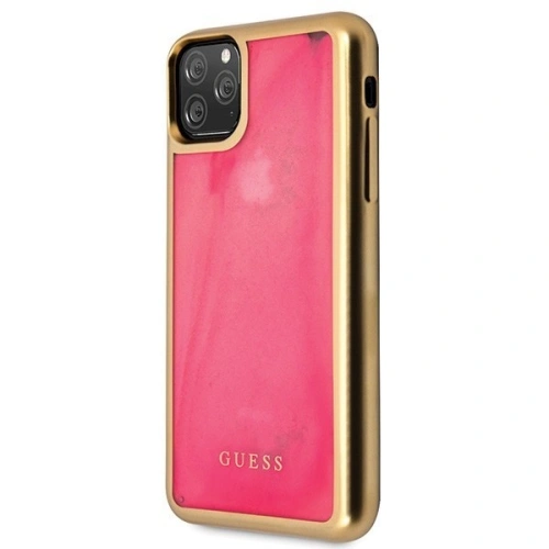 Etui Guess GUHCN65GLTRPI Apple iPhone 11 Pro Max różowy/pink hard case Glow in the Dark Sand Matte