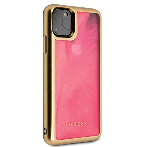 Etui Guess GUHCN65GLTRPI Apple iPhone 11 Pro Max różowy/pink hard case Glow in the Dark Sand Matte