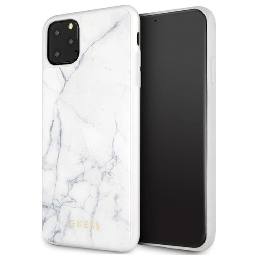 Etui Guess GUHCN65HYMAWH Apple iPhone 11 Pro Max biały/white Marble