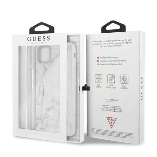 Etui Guess GUHCN65HYMAWH Apple iPhone 11 Pro Max biały/white Marble