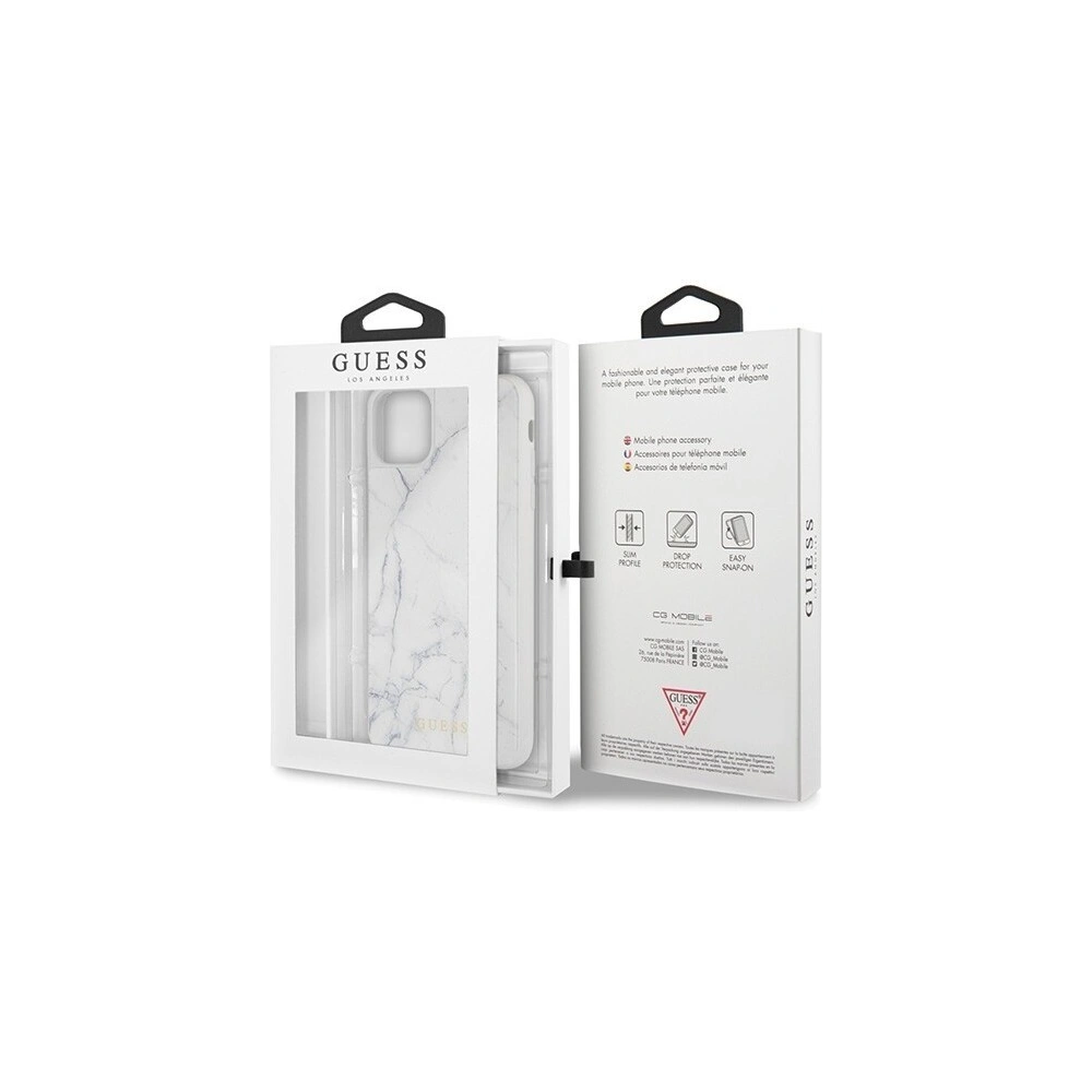 Hurtownia GSM - Etui Guess GUHCN65HYMAWH Apple iPhone 11 Pro Max alb/marmură albă - GUE264WHT - {ean13} - Hurt