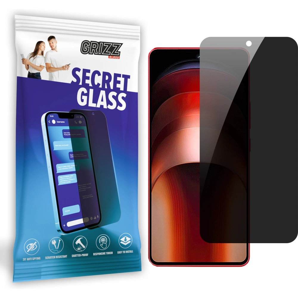 Matowe szkło prywatyzujące GrizzGlass SecretGlass do Vivo IQOO Neo9S Pro