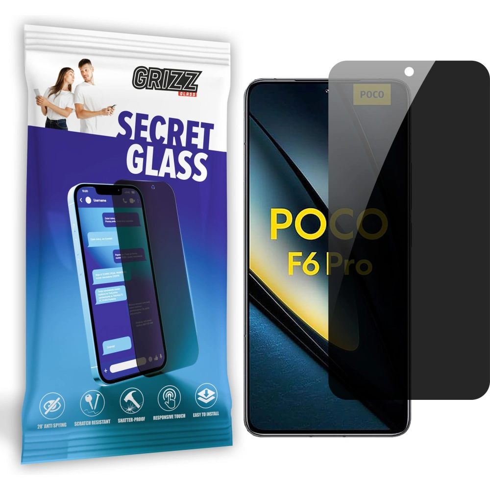 Matowe szkło prywatyzujące GrizzGlass SecretGlass do Xiaomi POCO F6 Pro