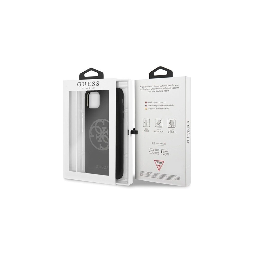 Hurtownia GSM - Etui Guess GUHCN65LS4GBK Apple iPhone 11 Pro Max schwarz/czarny Hartschale Silikon 4G Tone On Tone - GUE269BLK - {ean13} - Hurt