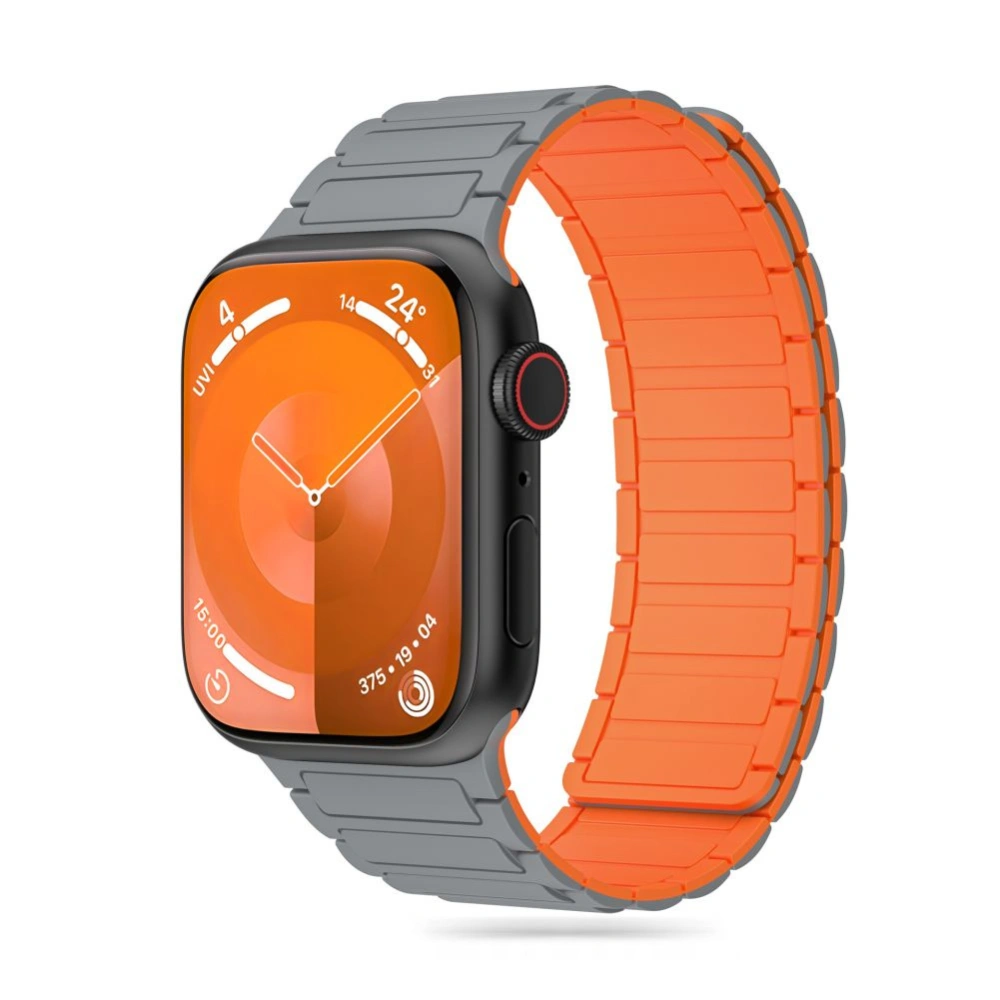 Hurtownia GSM - Pasek Tech-Protect IconBand Magnetic Apple Watch 4/5/6/7/8/9/SE/Ultra 42/44/45/49mm titán/narancs - THP2815 - {ean13} - Hurt