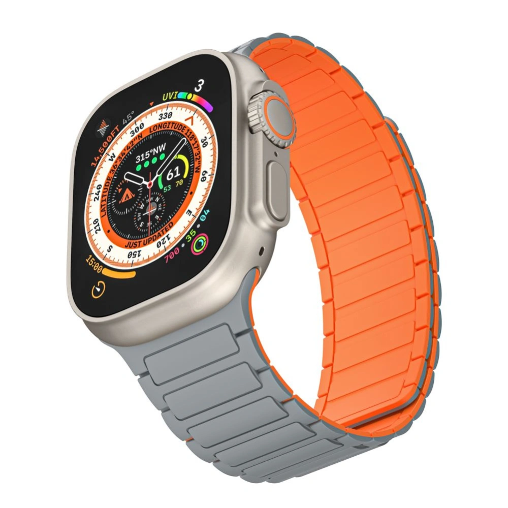 Hurtownia GSM - Pasek Tech-Protect IconBand Magnetic Apple Watch 4/5/6/7/8/9/SE/Ultra 42/44/45/49mm titán/narancs - THP2815 - {ean13} - Hurt