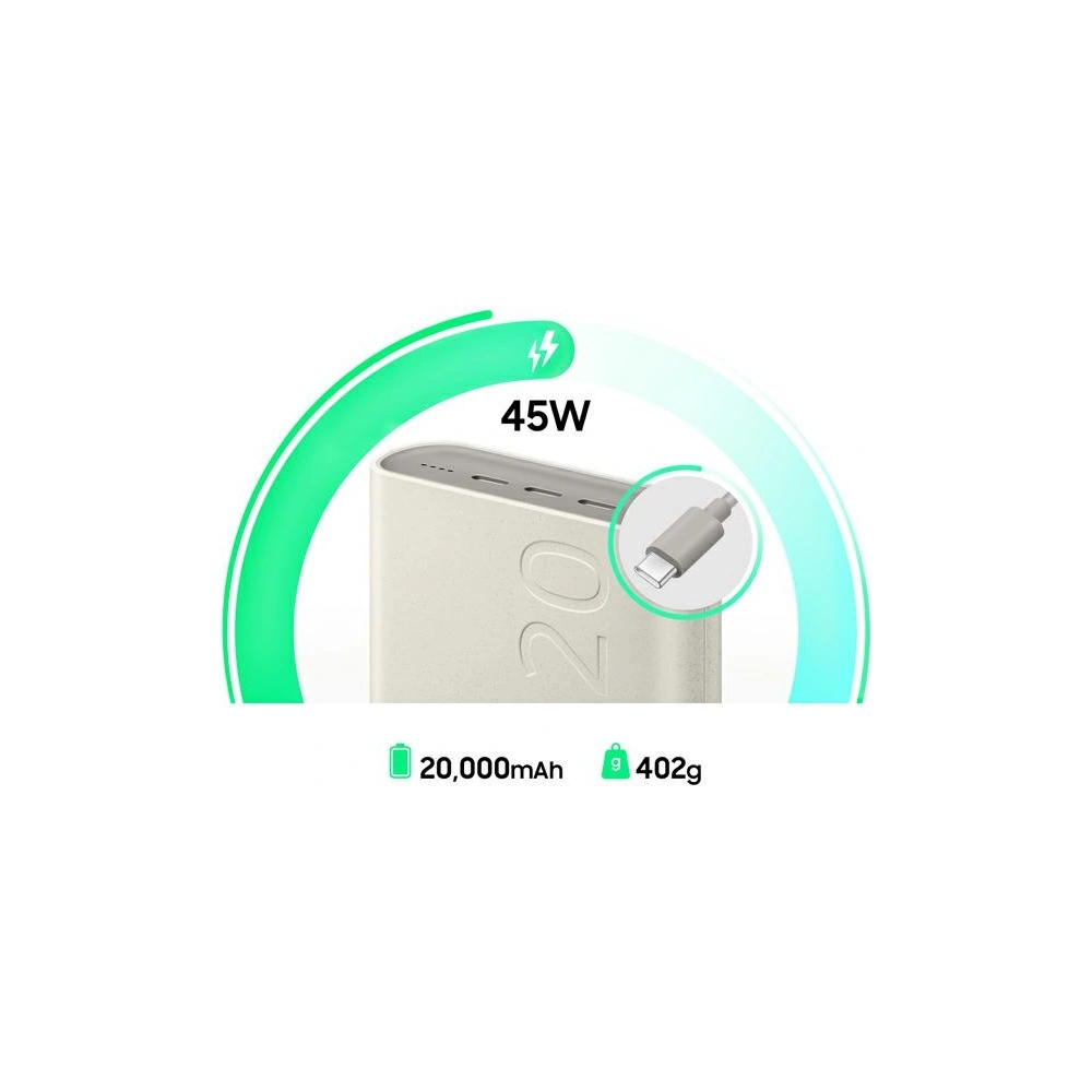Hurtownia GSM - Powerbank Samsung EB-P4520XU 20000mAh 45W 3xUSB-C beige - SMG1107 - {ean13} - Hurt