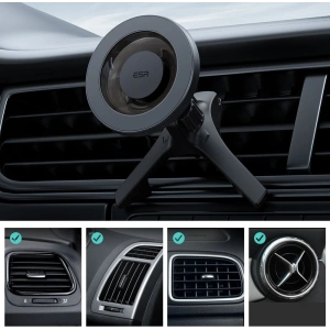 [OUTLET] ESR Halolock Magnetic MagSafe Vent Car Mount Metallic Grey