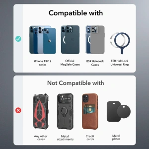 [OUTLET] Autós tartó ESR Halolock Magnetic MagSafe szellőző autós tartó fémes szürke