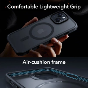 Case-Set + Bildschirmglas + Objektivschutz ESR Classic Pro Set Halolock MagSafe Apple iPhone 15 Frosted Black